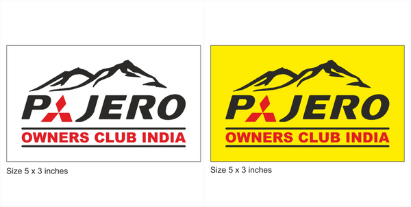 Pajero Owners Club of India Stickers Combo